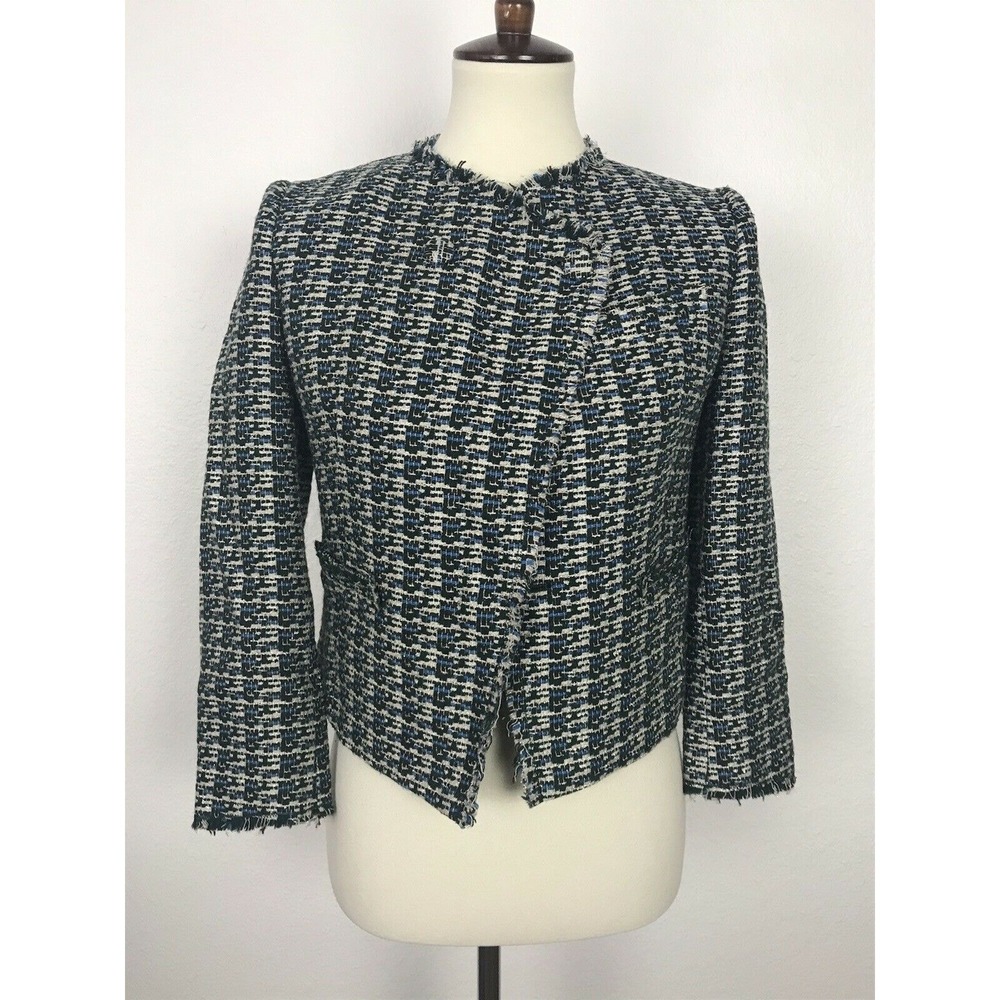 Band of Outsiders Blazer Women Sz 1 Jacket Plaid Tweed Preppy Lined NWOT